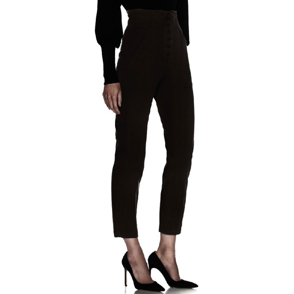 NEW A.L.C. REVOLVE BLACK LACE-UP CROPPED PANTS - Picture 4 of 7